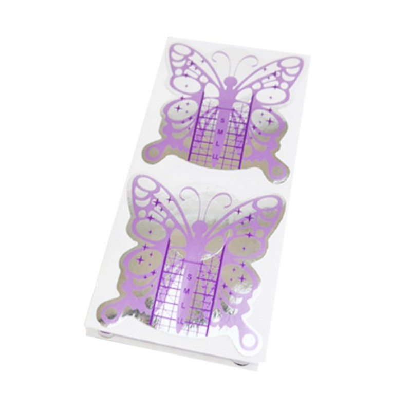 UKCOCO Purple Butterfly Nail Foam 500pcs Nail Guide Foam Roll