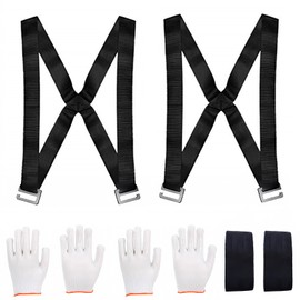 Lifting Straps for Movers, 2 PCS Furniture Moving Straps with 2 Pairs Gloves Adjustable Lifting Moving Mobility System for Furniture, Appliances, Mattresses