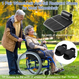 YIBEICO Wheelchair Restraint Shoes, Wheelchair Shoe Holder Straps for Elderly, Wheelchair Pedals Foot Rests