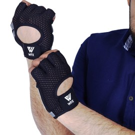 WESTWOOD FOX Fitness Gloves, Breathable Training Gloves for Men and Women, Weightlifting Gloves, Bodybuilding, Gym, Exercise, Non-Slip Crossfit, Strength Training (Black, S)