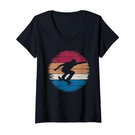 Womens Cool Skateboard Art for Men Women Skateboarding Skateboarder V-Neck T-Shirt