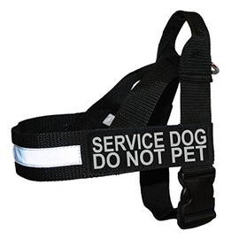 Doggie Stylz Service Dog DO NOT PET Nylon Harness No Pull IDC Guide Assistance. Comes with 2 Reflective Service Dog DO NOT PET Removable Patches. Please Measure Your Dog Before Ordering
