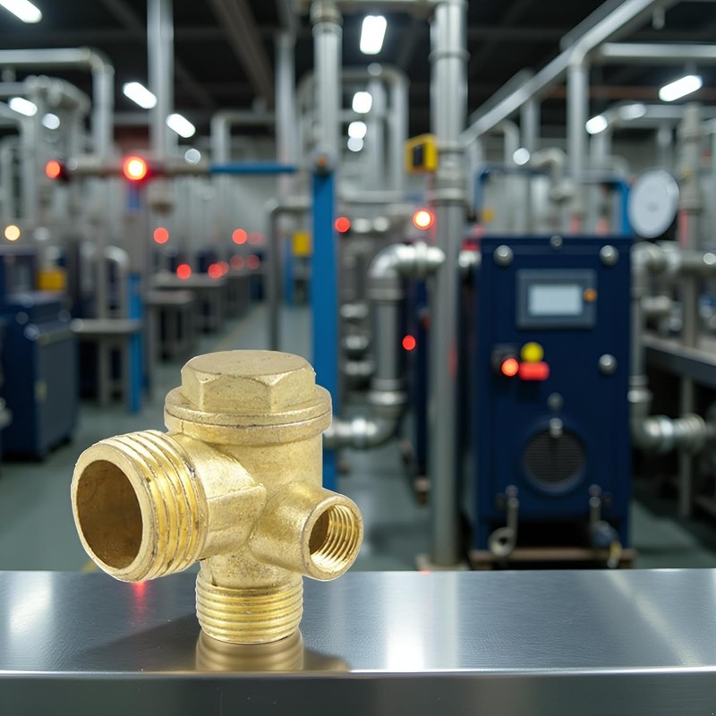 3-Port Brass Air Compressor Check Valve - Heavy-Duty Pneumatic Replacement