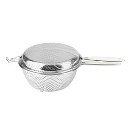 Pearl Metal CooFooGoo AZ-5526 Stainless Steel Punching Handy Strainer, 6.3 inches (16 cm), Set of 2, Silver