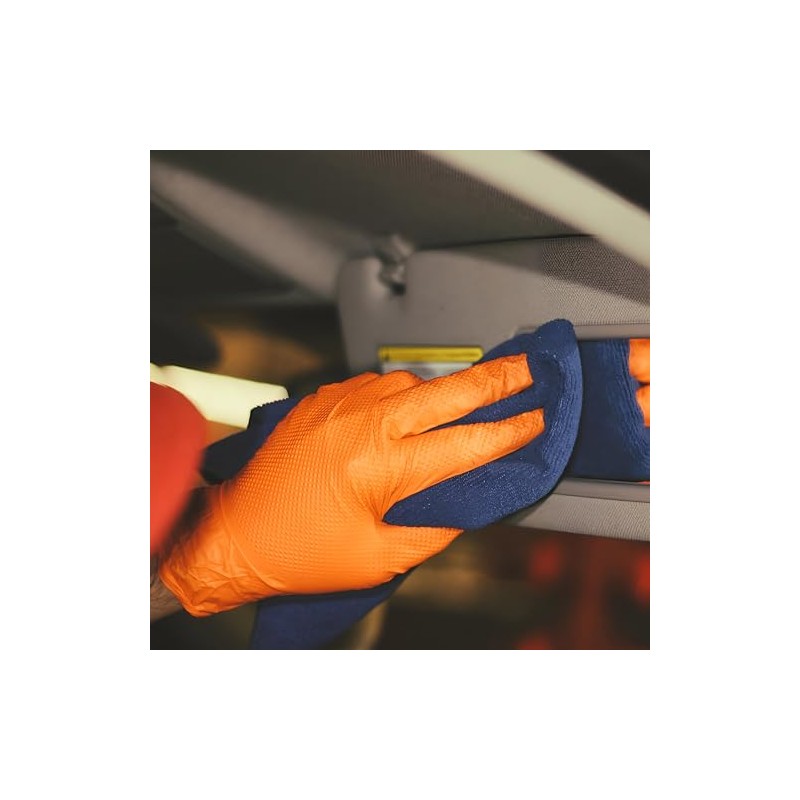 ForPro Professional Collection - Guantes desechables de nitrilo resistentes, naranja,