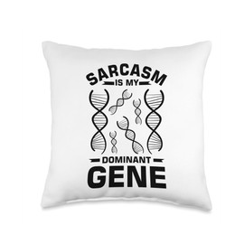Sarcasm Dna Test Genetic Testing Crispr Microbiology Throw Pillow
