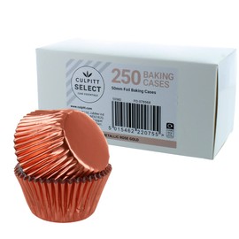 Culpitt Select Rose Gold Baking Cases, Premium Foil Baking Cups, 50mm Cupcake Cases - Extra Large Pack of 250
