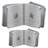 Aginkgo 2PCS Railing Glass to Glass Clamp 304 Stainless Steel