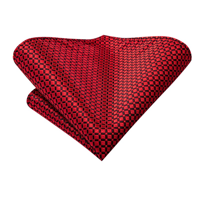 Hi-Tie Mens 70inches Tie Set Black Red Checks Extra Long