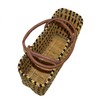 Seagrass Shopping Basket, Braided Bag with Leather Handle, Medium Size