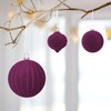 Pack of 25 Plastic Velvet Christmas Baubles, Velvet, Magenta, Purple,