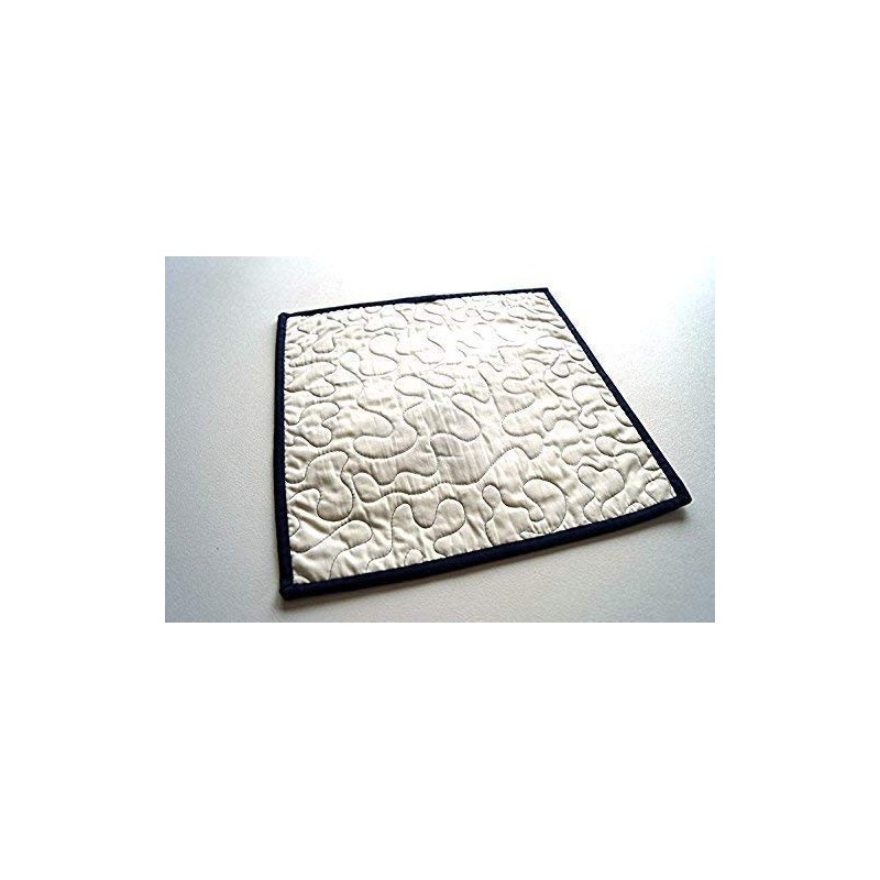 Blue Quilted Table Topper or Wall Hanging in Modern Patchwork