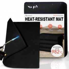 Heat Protection Mat, Fireproof Underlay, Fire Protection Mat, Heat Resistant up to 982 °C, Carbon Felt, Fireproof Fabric, Fireproof Plate, Fire Protection for BBQ Grills, Welding, Fire Pit, Gas Stoves