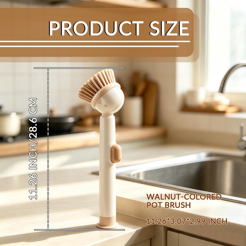 Soap Dispensing Dish Brush, Washing Up Brushes for Kitchen, Scrubbing