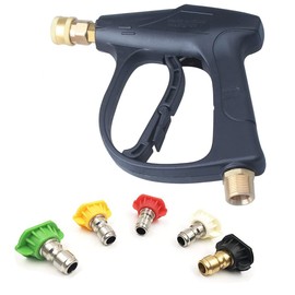 High Pressure Washer Gun,4000 PSI Max with 5 Color Quick Connect Nozzles M22 Hose Connector 3.0 TIP