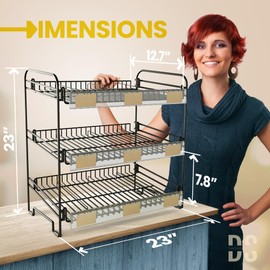 DS THE DISPLAY STORE Black 3 Tier Candy Display Rack – Chip Display for Snack Vendors, Food Trucks, Concession Stands & Retail Storefronts