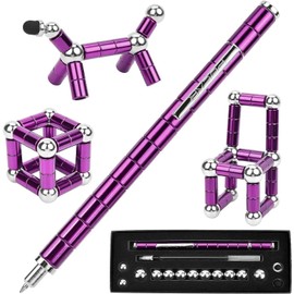 Aayans Magnetic Fidget Pen, Polar Spinning Writing Tool, Anxiety Relief Toy for Kids and Teens (Purple)
