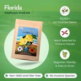 Created By Nature Florida Wildflower Seed Mix, 18 Flower Varieties, 35,000 Seeds
