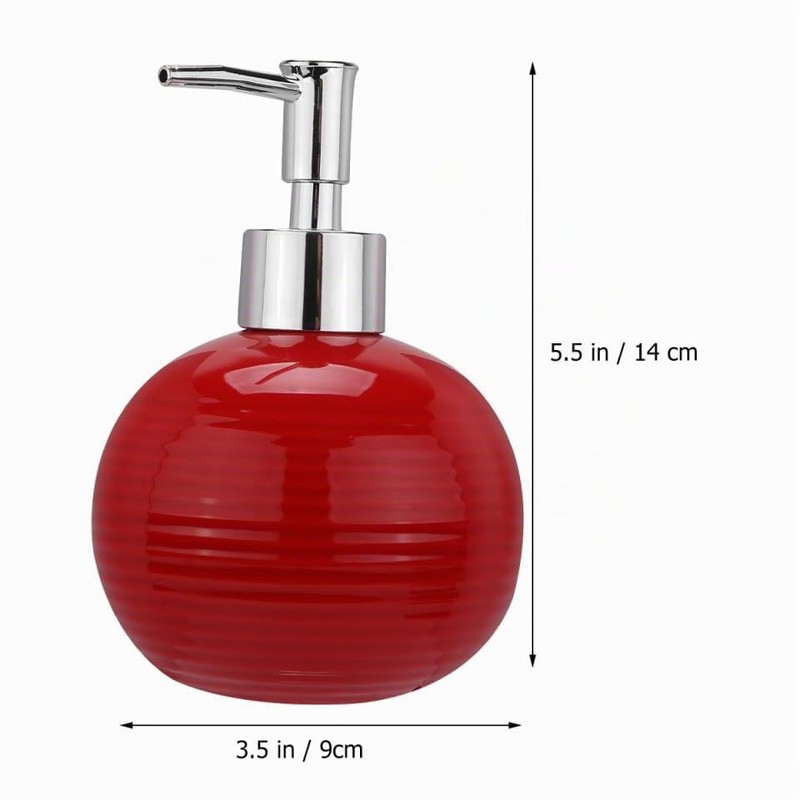 Alipis Ceramic Pump Bottle, Refillable Lotion and Soap Dispenser with