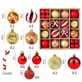 Unbranded 40 Piece/ box Christmas Tree Ornaments Unique Round Christmas Tree Balls Decor