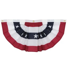 36"x72" Poly-Cotton Decorative Bunting Pleated Fans with Stars Header & Grommets