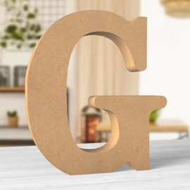 Aruatu 12 Inch Balsa Wooden Letters Unfinished Wood Letters for Wall Decor Decorative Standing Letters Large Letters for Wall Decoration for Craft Home Party Projects (G)