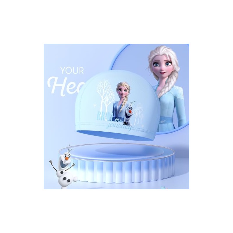 Kids' Swimming Cap, Swim Cap (1128-Blue, Free)