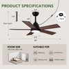 SPACORA 42 Inch Ceiling Fan with Light, Black Ceiling Fans