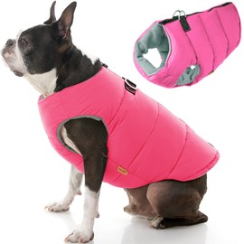 Gooby Padded Vest Dog Jacket - Warm Zip Up Dog Vest Fleece Jacket with Dual D Ring Leash - Winter Water Resistant Small Dog Sweater - Dog Clothes for Small Dogs Boy and Medium Dogs for Everyday Use