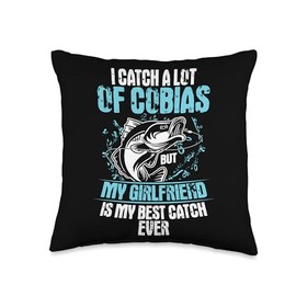 Cobia Fishing Essentials Rod and Reel Combo Cobia Fisherman Throw Pillow