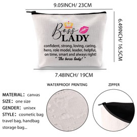 XYANFA Boss Lady Definition Makeup Bag Lady Boss Gift Coworker Gift Small Business Owner Entrepreneur New Job Boss Cosmetic Bag (The boss lady)