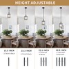 Ejerlya Farmhouse Pendant Light, Rustic White Wood and Metal Cage