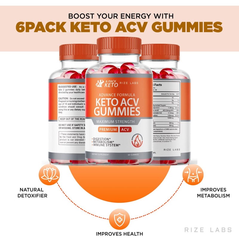 rize labs - 6 Pack Keto Advanced Formula ACV Gummies