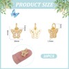 UNICRAFTALE 20Pcs 18K Gold Plated Butterfly Charms Small Rhinestone Butterfly