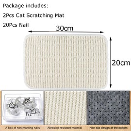 2Pcs Cat Scratching Mat Sofa Furniture Protector Cat Scratcher Board Natural Sisal Cat Scratching Pad Cat Scratch Couch Cover Guard Cat Claws Care Toy Scratcher Mat Cat Grinding Claw Protect Furniture