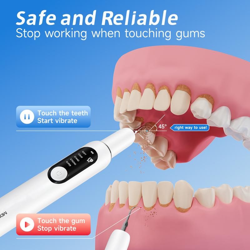 MDLIKE Tartar Remover, Plaque Remover,5 Modes and 3 Heads, Home