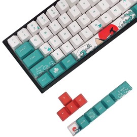SDYZ - Teclas personalizadas 60 por ciento, adecuadas para teclados mecánicos GK61/GK64/RK61/Anne/GH60/ALT61, juego de 71 llaves, teclas PBT de perfil OEM (teclas del mar de coral)