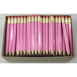 Box of 144 Half Pencils with Eraser Golf, Pocket, Classroom, Pew, Short, Pocket, Mini, Small, Non Toxic Hexagon, Sharpened, 2 Pencil, Color Lavender (1 gross) Golf Pencil