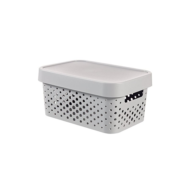 CURVER Storage Box Infinity Gepunktet 26,8x18,6x12,4cm in Light Grey, 26.8