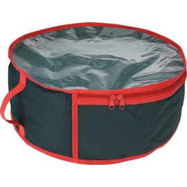 MIJOMA Storage Box, Organiser Box, Christmas Organiser for Christmas Tree Baubles, Christmas Decorations (Ø65 x 16 cm - for Wreaths)