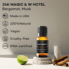 Hotel Diffuser Oil 24K Magic Inspired by The W Hotel Scent, Hotel Essential Oils for Home, Office, Spa,2Pack 10mL*2, 0.34fl oz Hotel Collection Diffuser Oil for Diffusers & Humidifiers，Made in USA