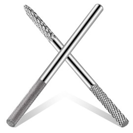 3XF Ultra Fine Cuticle Nail Drill Bit, 3/32" Medium Double Heads Safety Tungsten Carbide Cuticle Remover File Nail Drill Bit for Manicure Pedicure Acrylic Gel Home Salon