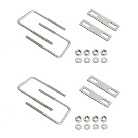 Square U-Bolt 2.36" (60 Nm) Inside Width 304 Stainless Steel Silver M8 with Plate Nuts 4 Pcs