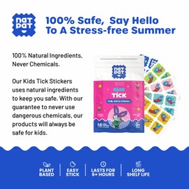 NATPAT TrailPatch Tick Repellent Stickers for Kids - All Natural Chemical Free Outdoor Bug Patch for Toddlers, Kids (48 Pack)