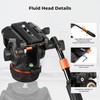 K&F Concept Professional Fluid Head, Lightweight Fluid Video Head Silky-Smooth