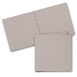 ARTOZ Greenline Series Square Folded Cards 15.5 x 15.5 cm Beech Light Grey / Light Brown Pack of 25