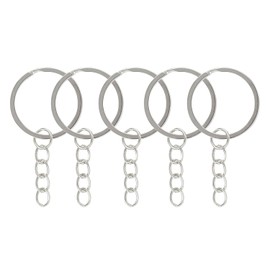EL GALEON - Argolla para llavero broches para manualidades Juego de llaveros planos anillos abiertos llaveros de metal 100pzas