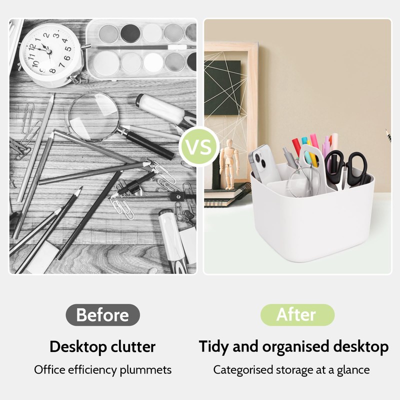 Minicoco Storage Box Multipurpose Table Organiser Cleaning Caddy with Handle