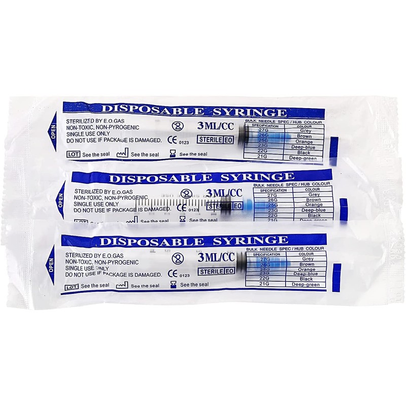 25Pack 3ml with 23 G Individual Package Suitable for Industrial,