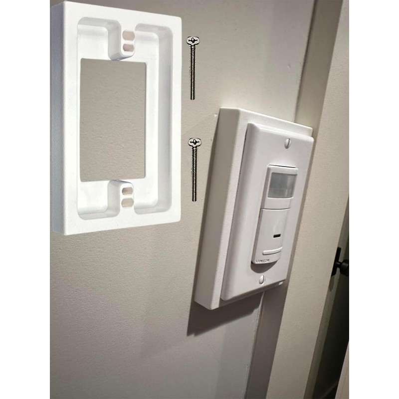 iMBAPrice BES1-2 (2-Pack) 1-Gang Non-Metallic Shallow Surface Box Extender, White